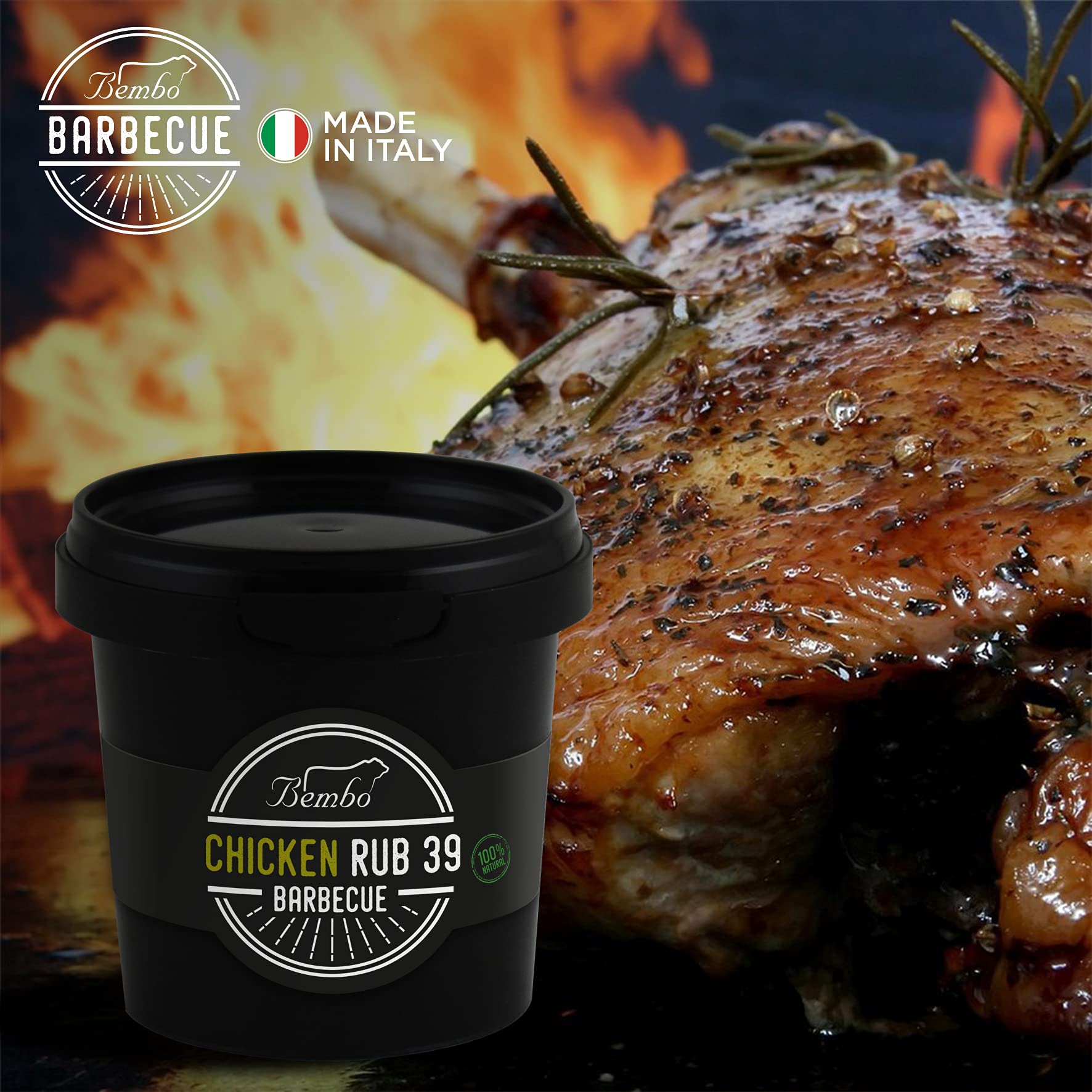 BBQ Chicken Rub Bembo – Mezcla de Especias para Pollo y Pavo – Marinada Seca Barbacoa – Made in Italy – 500 g