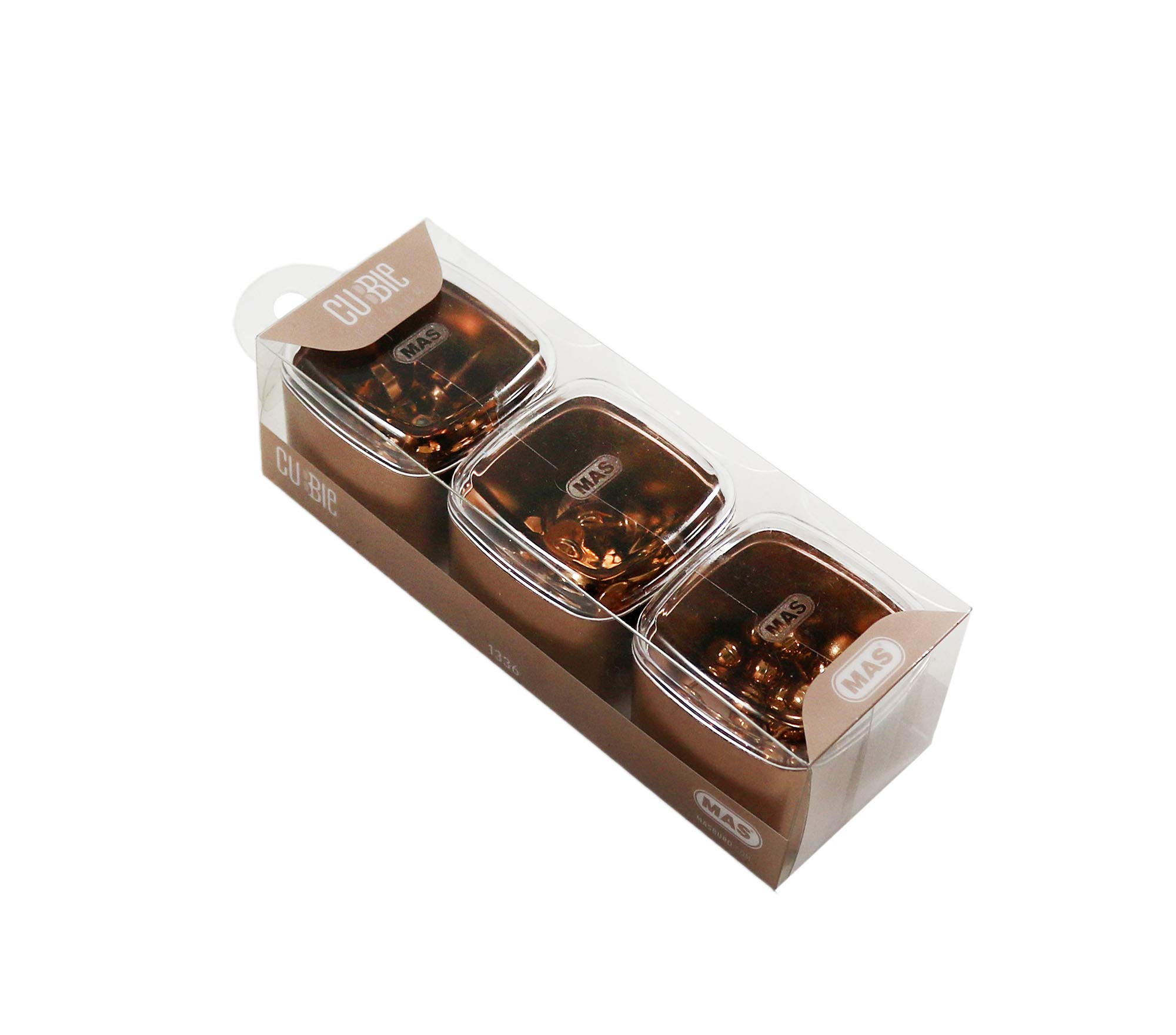 MAS Cubbie Premium 3'lü Kutu Ataş Raptiye Seti, Rosegold