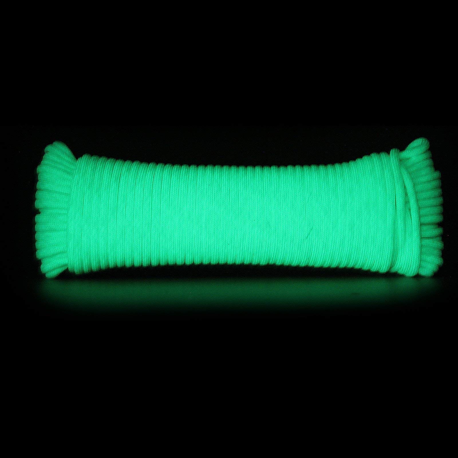 100ft Glowing Neon Green Survival Paracord Rope 550lbs Breaking Strength Cord