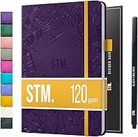 Vista 13 de Cuaderno de cuadrícula de puntos con viñetas Cuadernos diarios A5 para escritura personal, trabajo, mujeres papel grueso de 120gsm, tapa dura