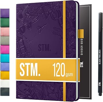 Bullet Dotted Journal Dot Grid Notebook | A5 Daily Journaling Notebooks for Personal Writing, Work, Women | 120gsm Thick Paper, Hard cover, Lay Flat Binding | 5x7 Journals Cuaderno Libretas de apuntes