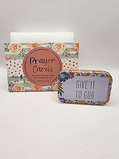 NB Prayer Give It to God Set (Assorted Patterns As Shown) Prayer Box Has Papers & Pencil for Writing Down Prayer Requests/Answered Prayers Cards Come with 20 Prayer/Scripture Cards Encouragement