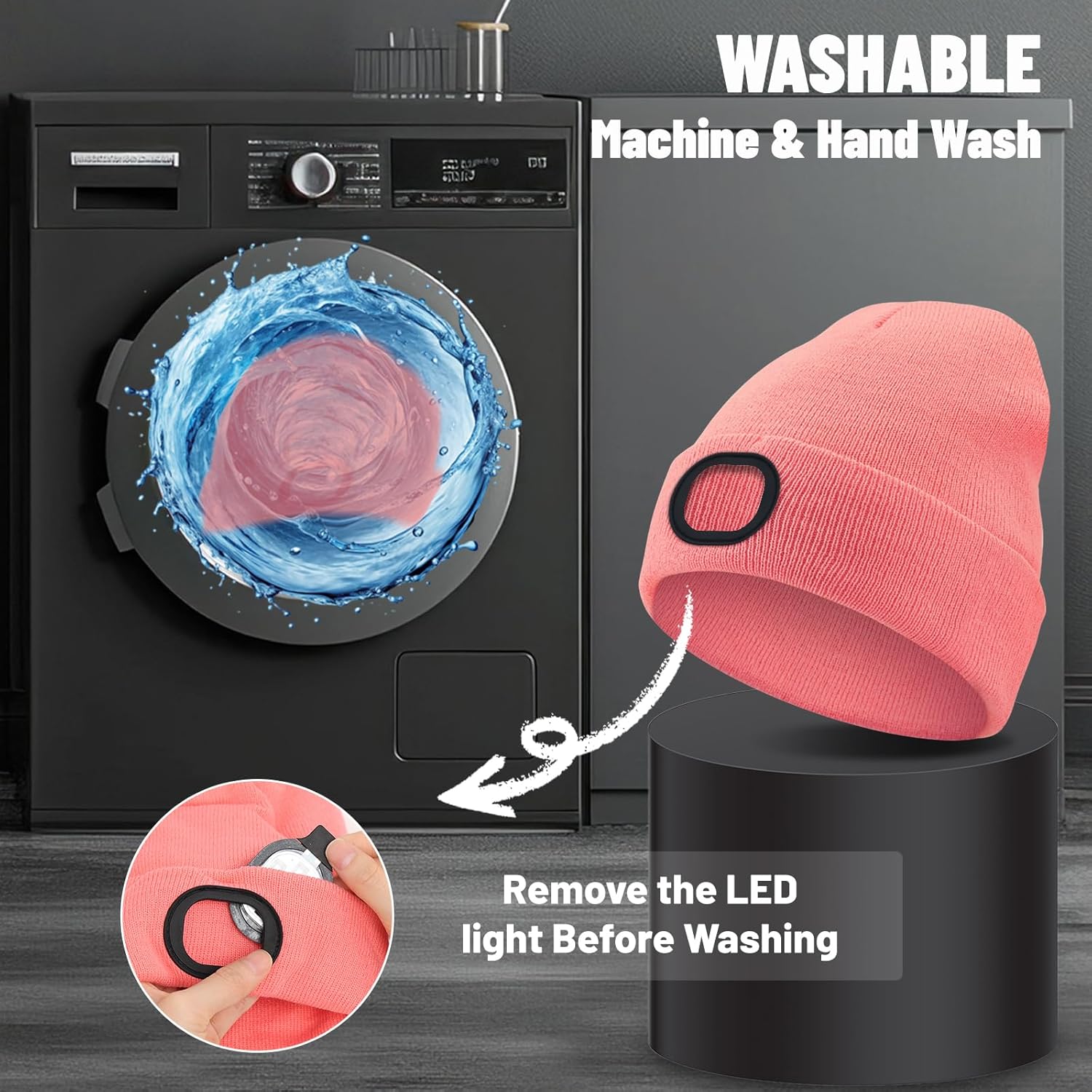 Kids Beanie with Light,Rechargeable LED Beanie Hat with Light for Outdoor Activities,Gifts for Teenage Boys Girls - Image 6