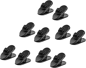 tinxi 630460001 Klammer für Kopfhörer (10 Stück), Schwarz