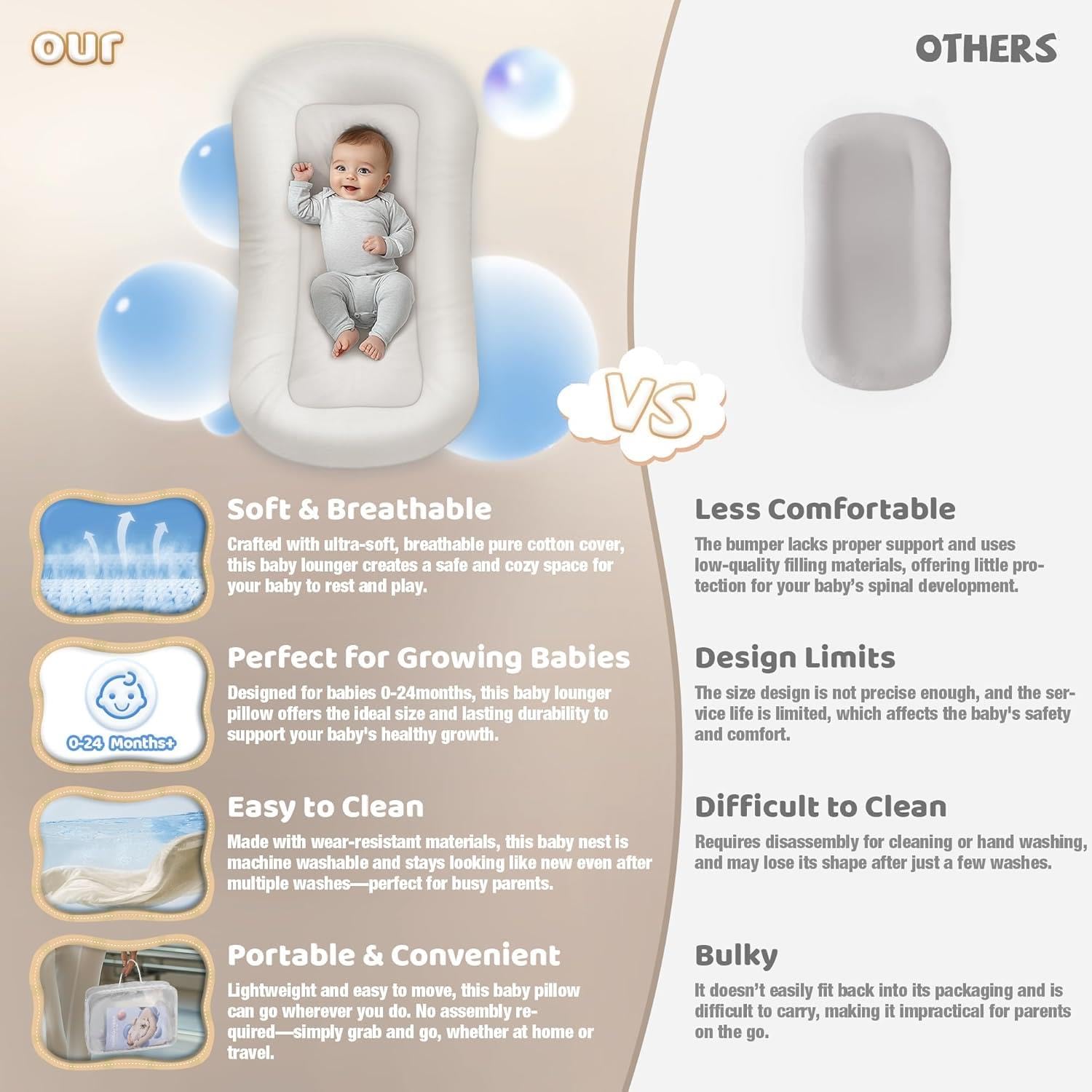 Breathable Toddler Pillow for Ages 1-2 – Soft Sleep Support (14.5