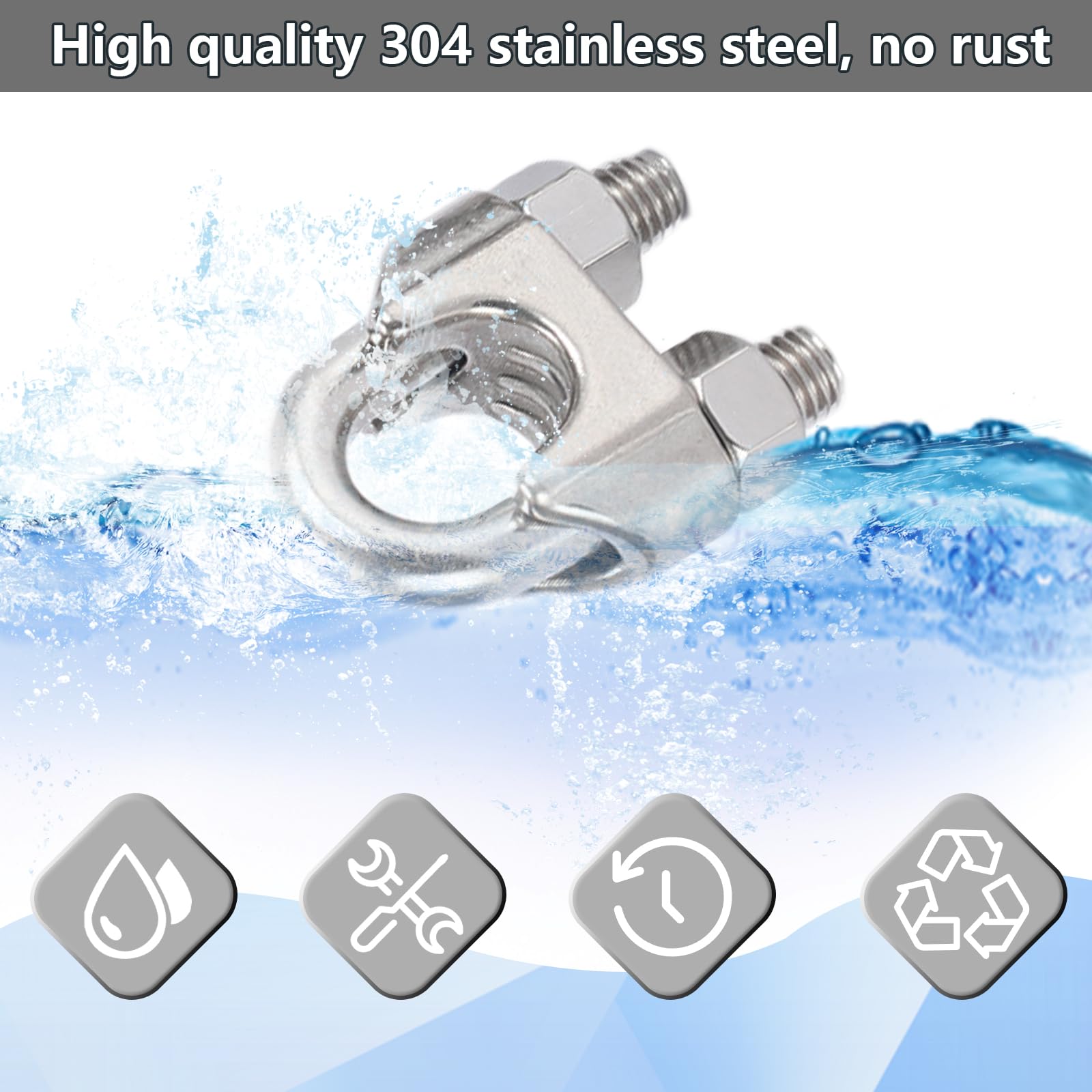 Serre Cable Tondeuse Serre-Câbles Weploda Acier Inoxydable 3mm