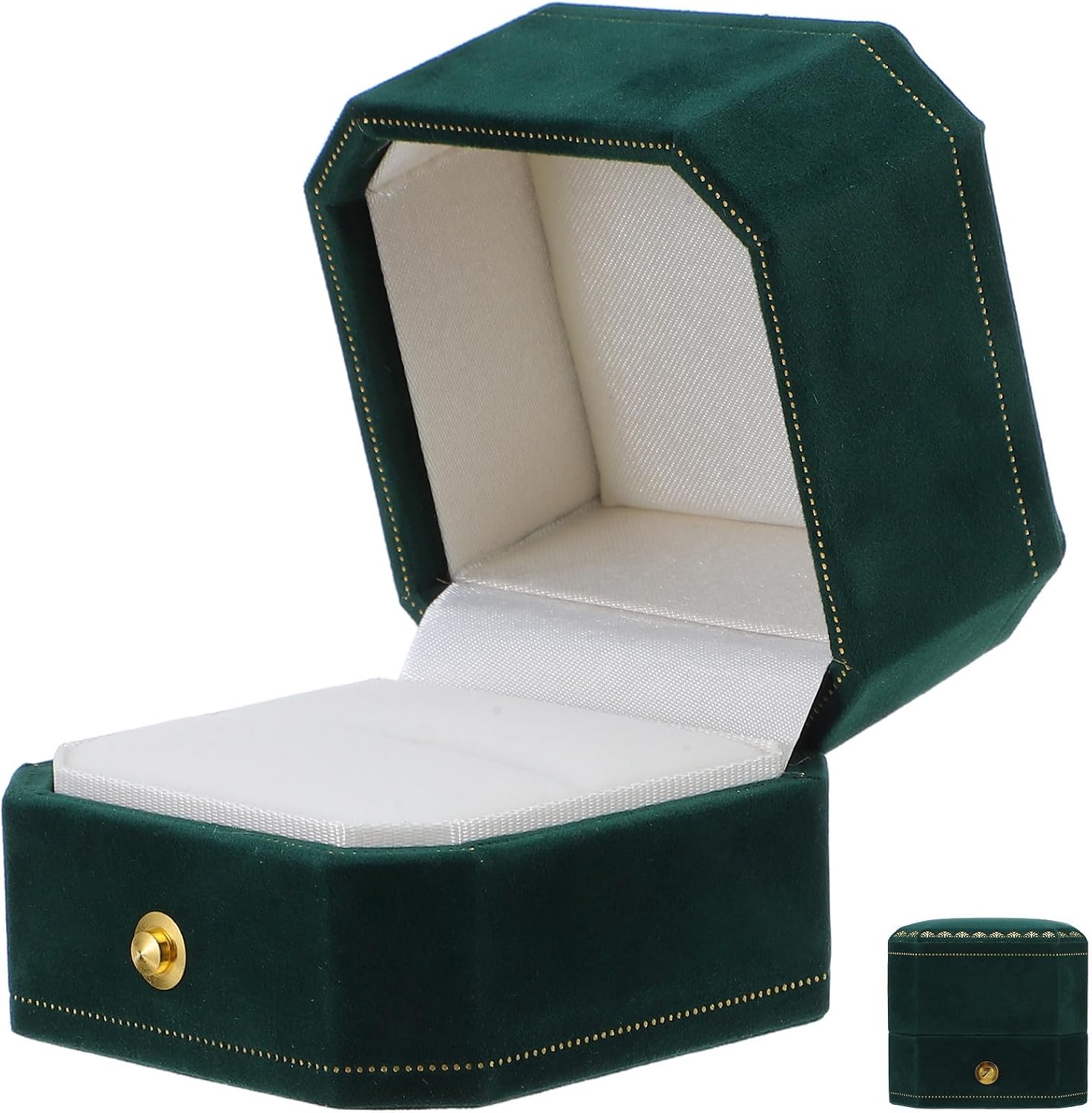 Velvet Ring Box Xmas Ceremony Holder Octagonal for Wedding Day