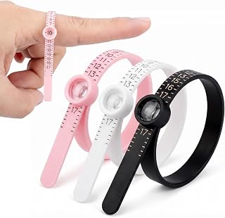 DreaMayndic Ring Sizer Set 3Pcs: 1‑17 US Sizes with Magnifying Glass – Reusable Finger Measuring Tool for Men Women Teens