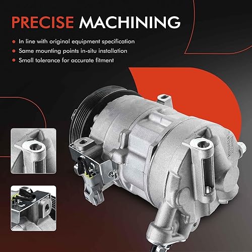 Miniatura 5 de A-Premium Compresor de aire acondicionado con embrague compatible con Dodge Dart 2013 2014 2015 2016, 1.4L 2.0L 2.4L, 6SBU16 Compresor