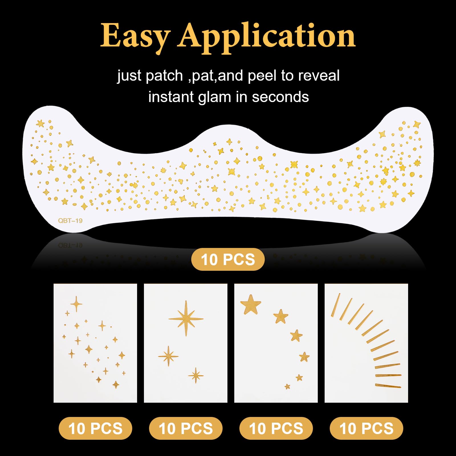 Ymapinc 20Pcs gold sparkle freckles face tattoos for women?5 styles and 10 pieces each glitter freckles face tattoo for Teenagers & Young Women