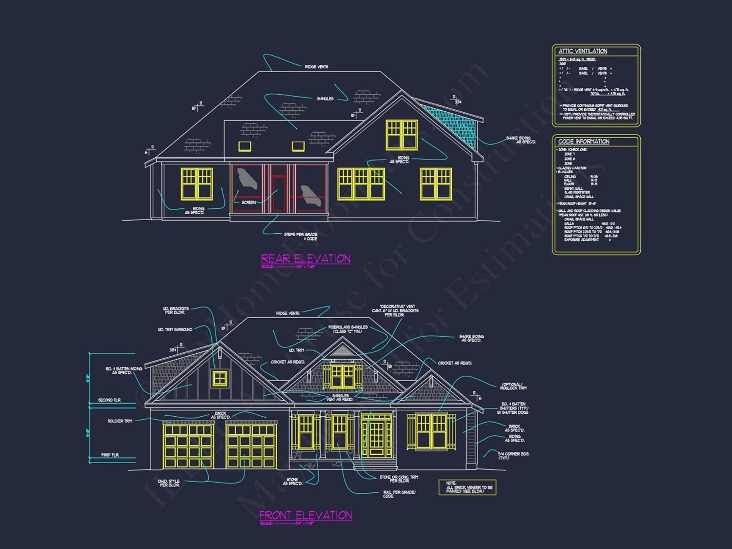 11-2066 HOUSE PLAN - Stunning House Floor Plan: 4-Bedroom CAD Architectural Designs