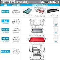 Vista 4 de Paw Inspired Critter Box Funda Lavable para Jaula, Ropa de Cama de Forro Polar Reversible con Lados Elevados para Hurones, Conejos, Ratas