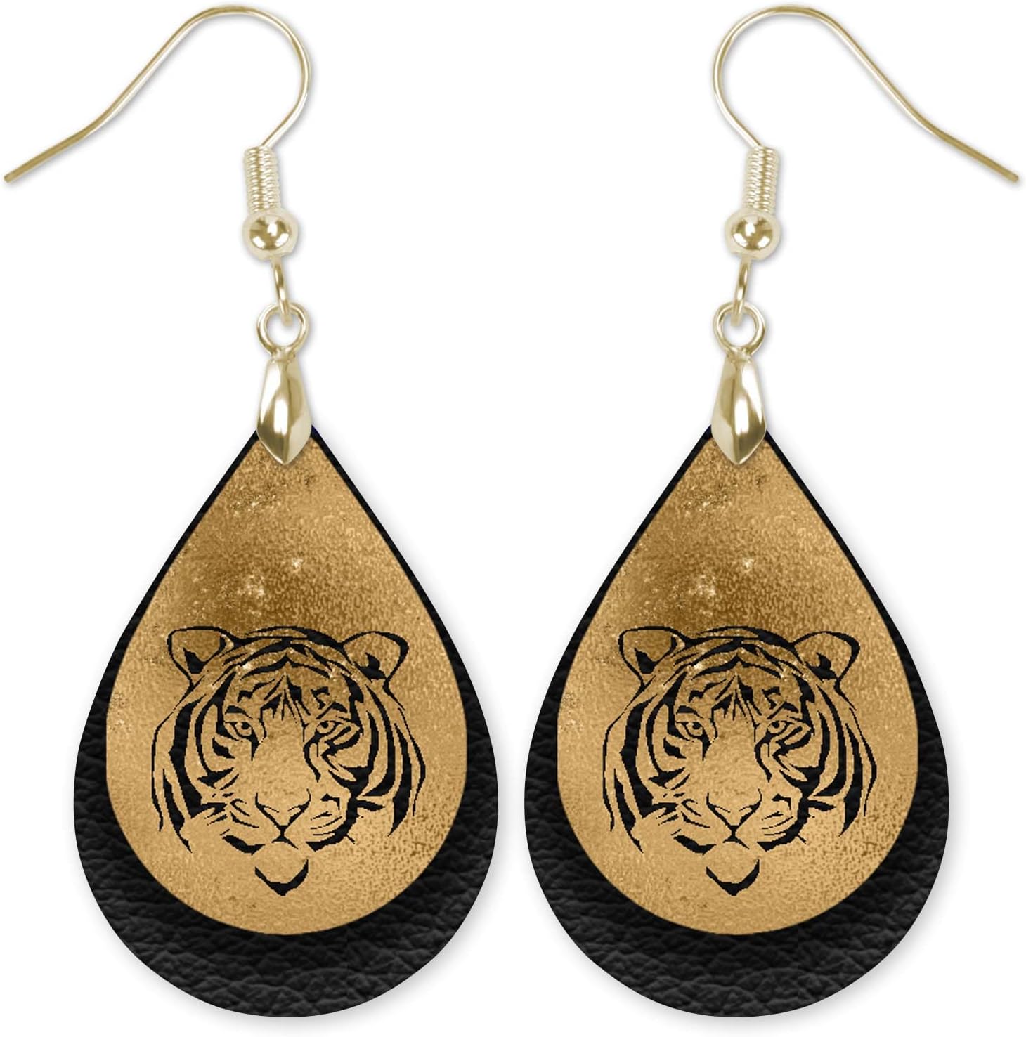 Tiger Earrings for Women School Spirit Teardrop Dangle Jewelry College High School Graduation Gift Handmade by The Painted Pug