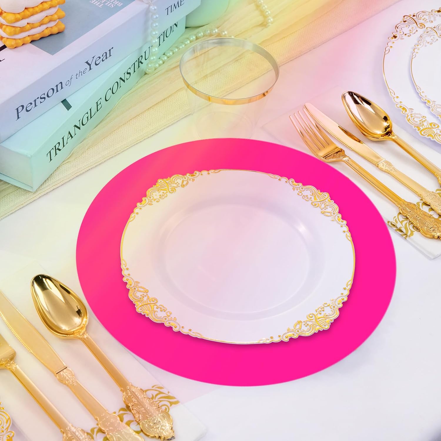 50 Pieces Neon Paper Placemats Glow in The Dark Disposable Table Mats for Neon Glow Party Birthday Decorations image 4