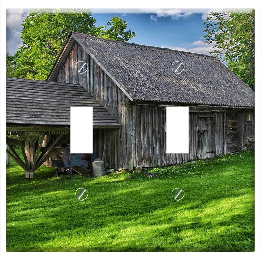 Switch Plate Double Toggle - Suntak Sweden Landscape Scenic Farm Rural Rustic