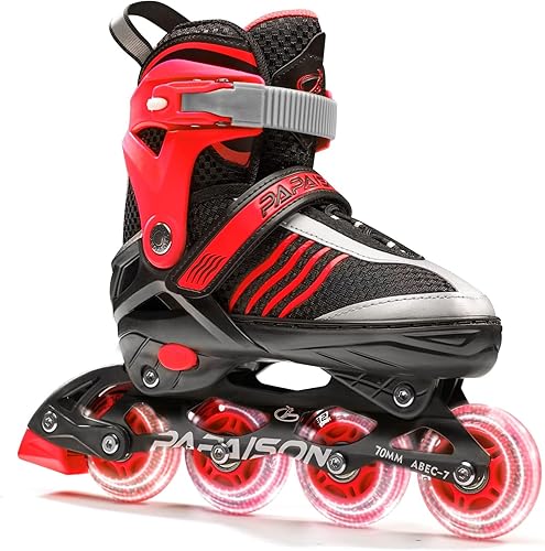 Miniatura 29 de PAPAISON Adjustable Inline Skates Boys Ages 4-16, Roller Skates for Girls Kids Ages 5-8 8-12 with Full Light Up Wheels, Outdoor Skates Illuminating