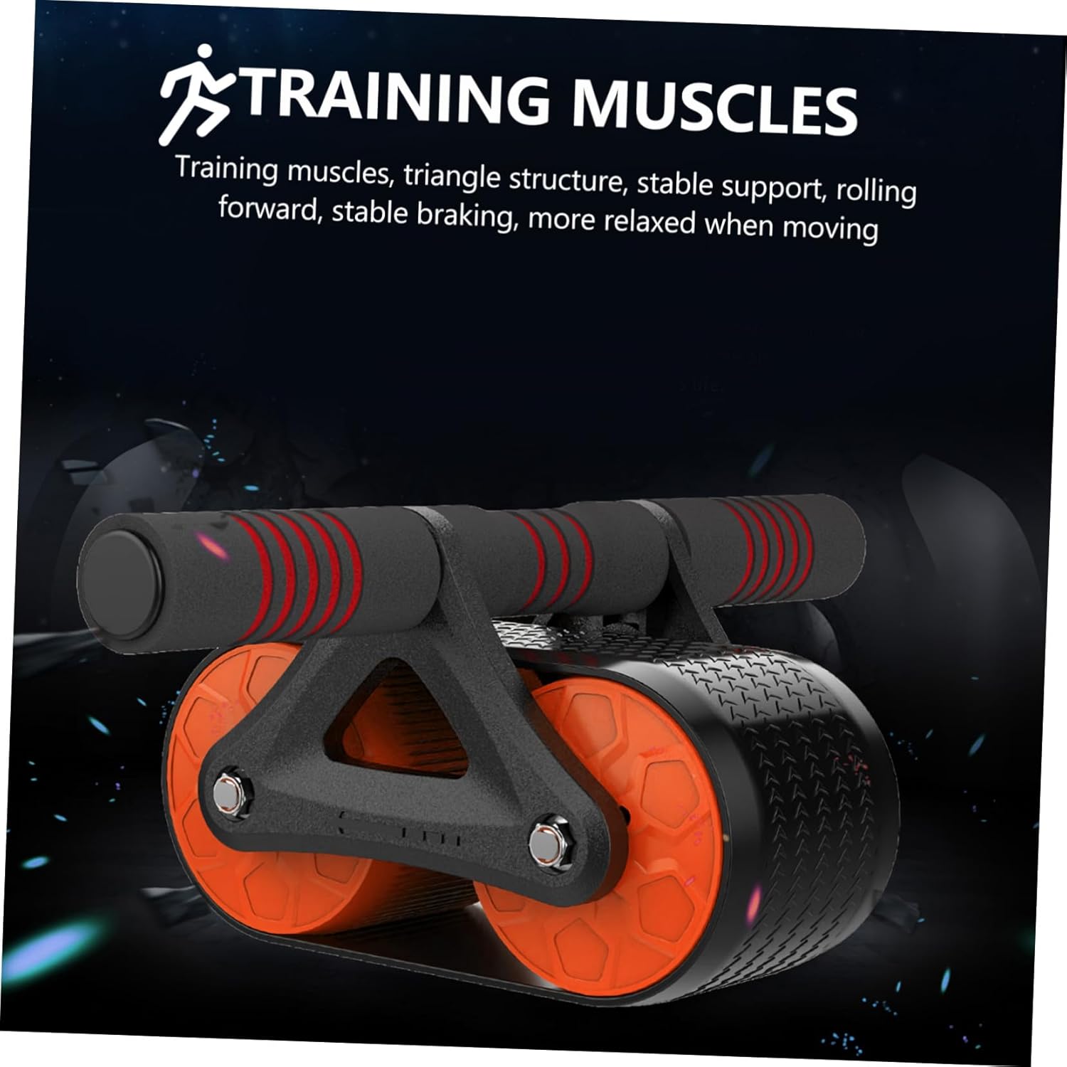 Ab Wheel Roller for Core Workout Triangular Stability Abdominal Muscle Trainer Wheel with Ergonomic Handle Fat Burning Exercise Equipment for Home Gym and Office Endurance Training