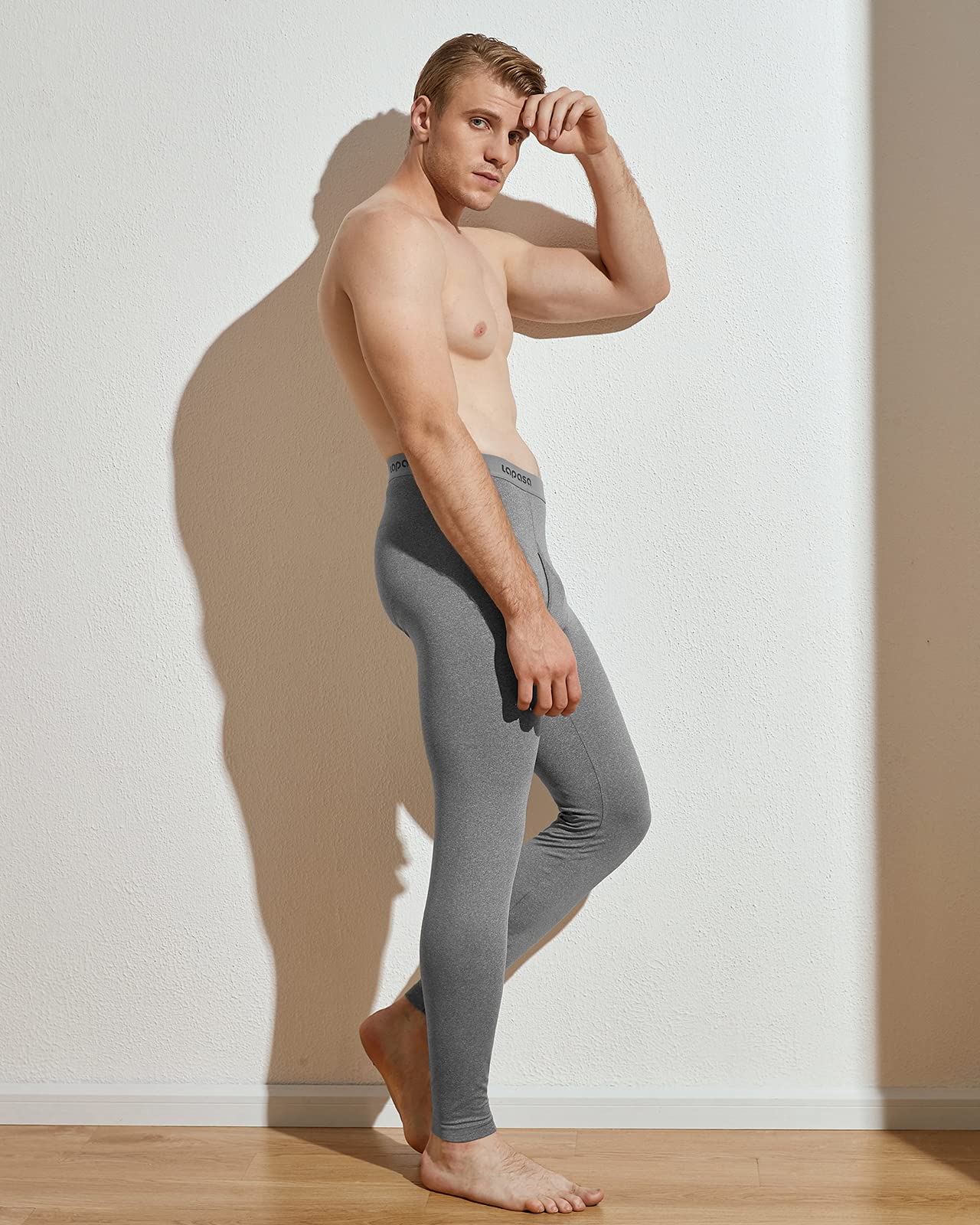 LAPASA Pacco da 2 o 1 Calzamaglie Termica Uomo Fodera in Pile Medio/Pesante Pantaloni Termici Sportivi Strato Base Biancheria Intima Leggings Caldi M10/M25/M56