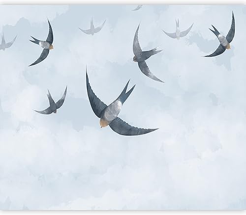 artgeist Mural de pared con diseño de pájaros voladores de 135 x 101 pulgadas, papel tapiz autoadhesivo autoadhesivo para despegar y pegar,