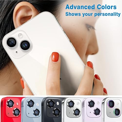 Miniatura 8 de Protector de lente de cámara para iPhone 15 y 15 Plus, cubierta antiarañazos, vidrio templado 9H, protector de pantalla de cámara de metal a prueba