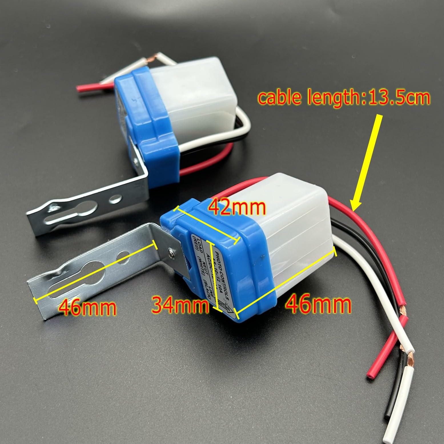 JZK Set of 2 AC/DC12V 10A Automatic Photocell Light Switches - Auto On/Off Light Sensor Switch, Blue - Image 2