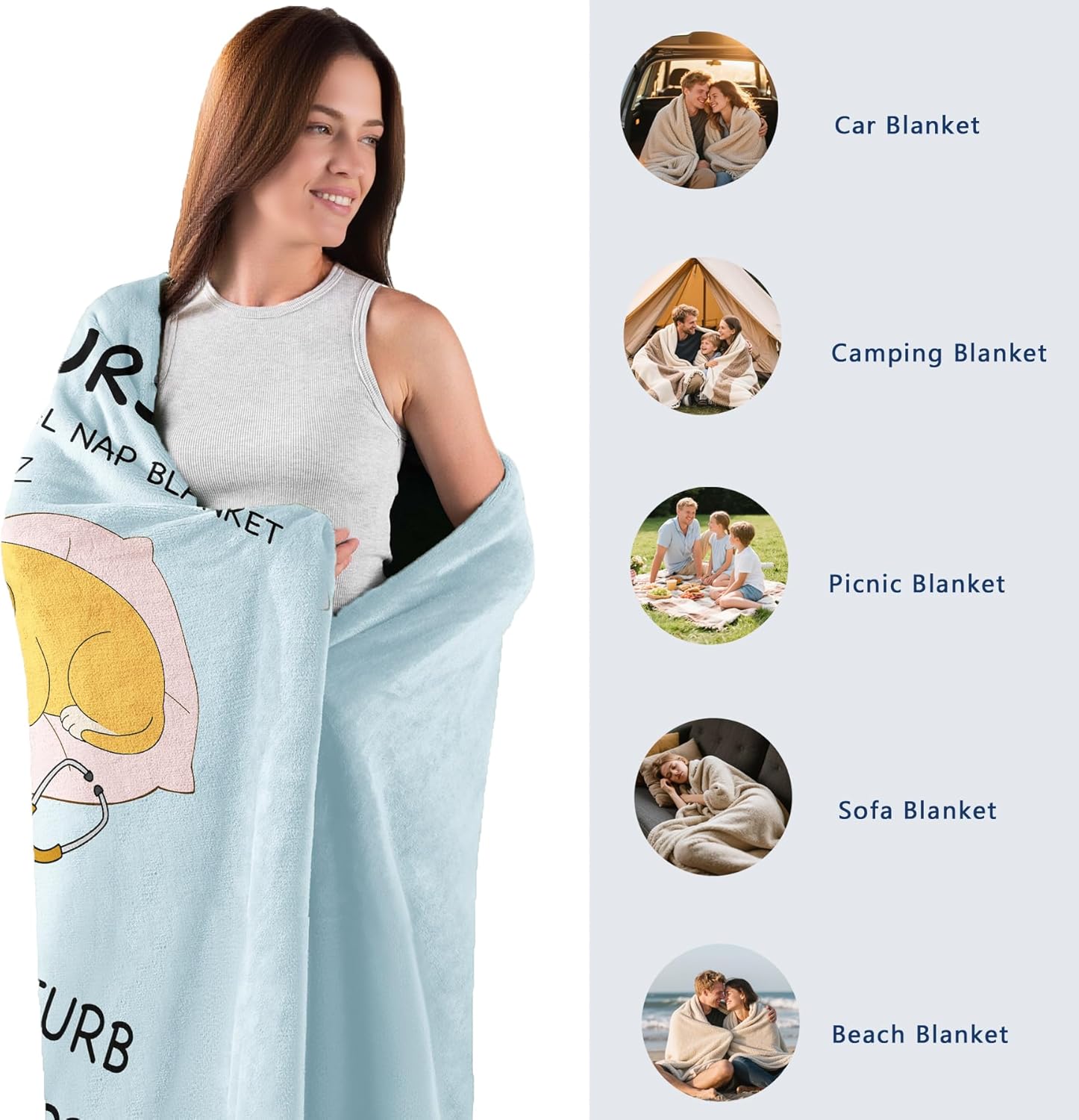 Christmas Nurse Blanket Gifts,Nurse Gifts,Gifts for Nurses,Nurse Gift for Women,Birthday Gifts for Nurse,Gifts for Christmas Blanket 50"x60" - Image 5