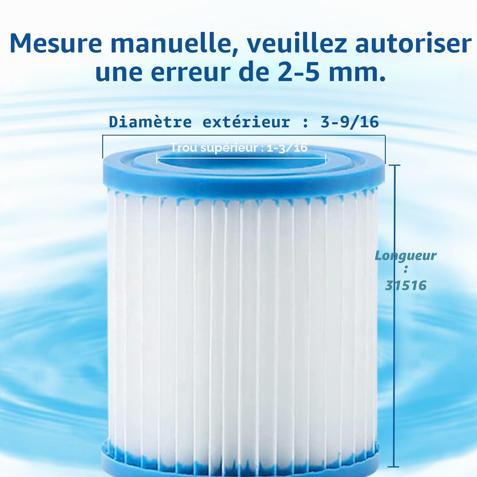 Lot de 4 Cartouches filtrantes de typ H, typ H Cartouche de Filtre pour Filtre