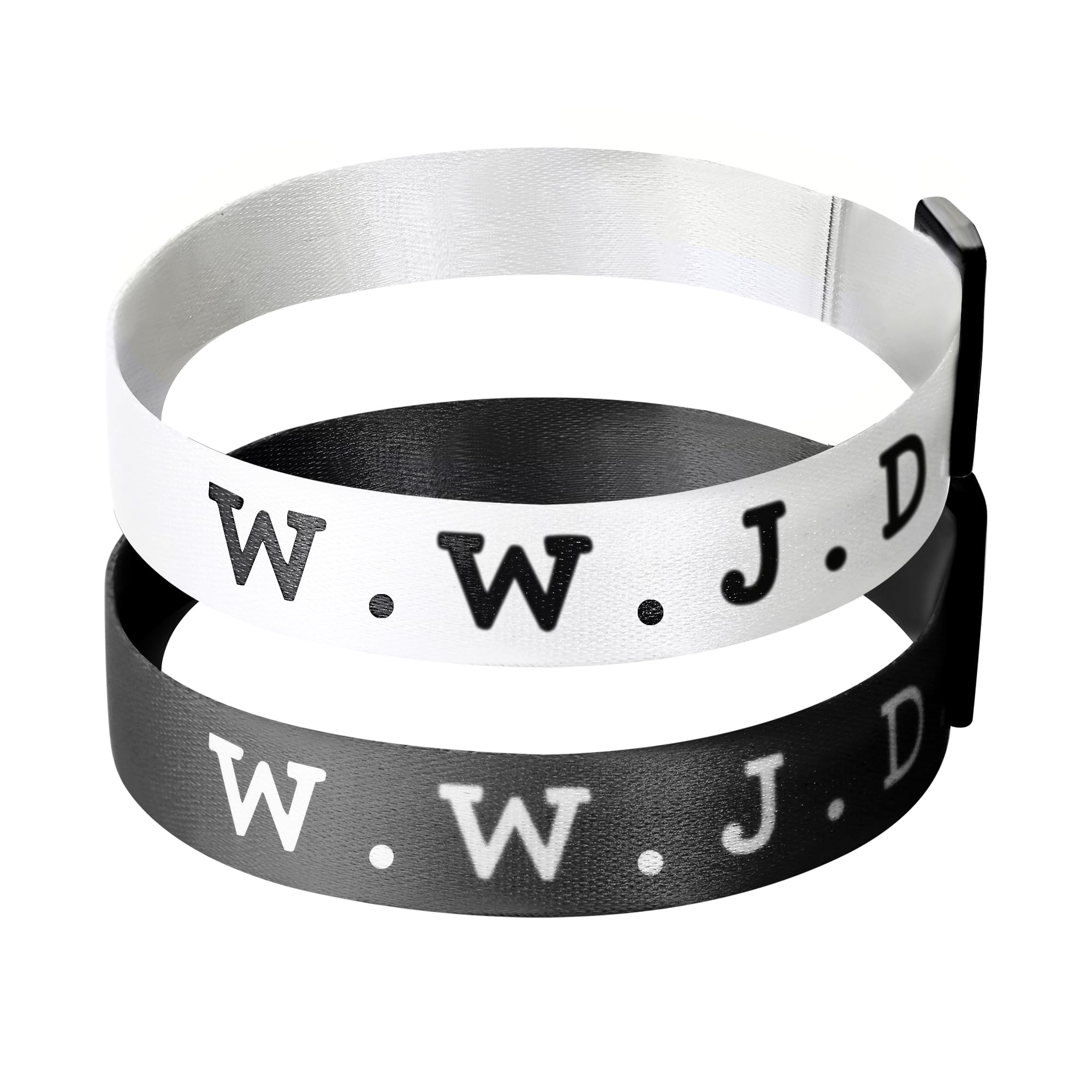 Sereney Graduation Gifts for Him, 2Pcs WWJD Bracelets What Would Jesus Do Bracelet for Men Boys, Religious Bracelet Adjustable Jesus Bracelet as Christian Gifts, Black and White Bracelet for Him