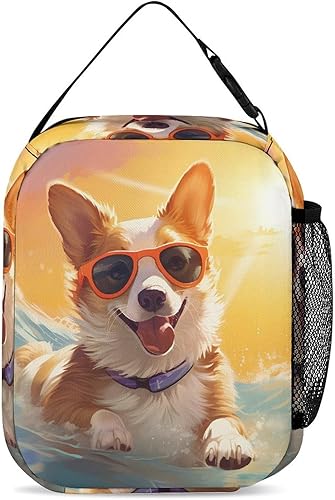 Miniatura 3 de Cute Corgi Swimming in Water Insulated Lunch Bag for Women Men Reusable Lunch Box Tote Bag for Work Travel