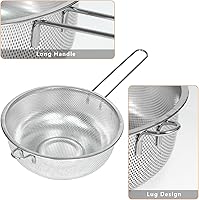 Vista 2 de Metal Fine Mesh Strainer and Colander for Kitchen with Handle, Stainless Steel Pasta Strainer/Kitchen Funnel/Collander/Sifter for Strain/Wash
