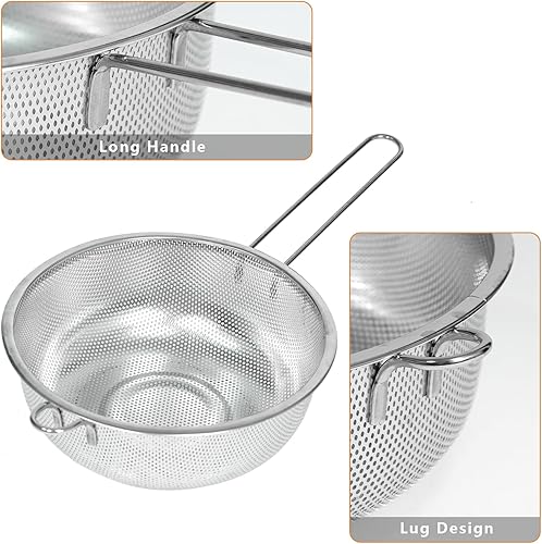 Miniatura 2 de Colador y colador de malla fina de metal para cocina con asa, colador de pasta de acero inoxidableembudo de cocinacoladortamiz para colarlavar