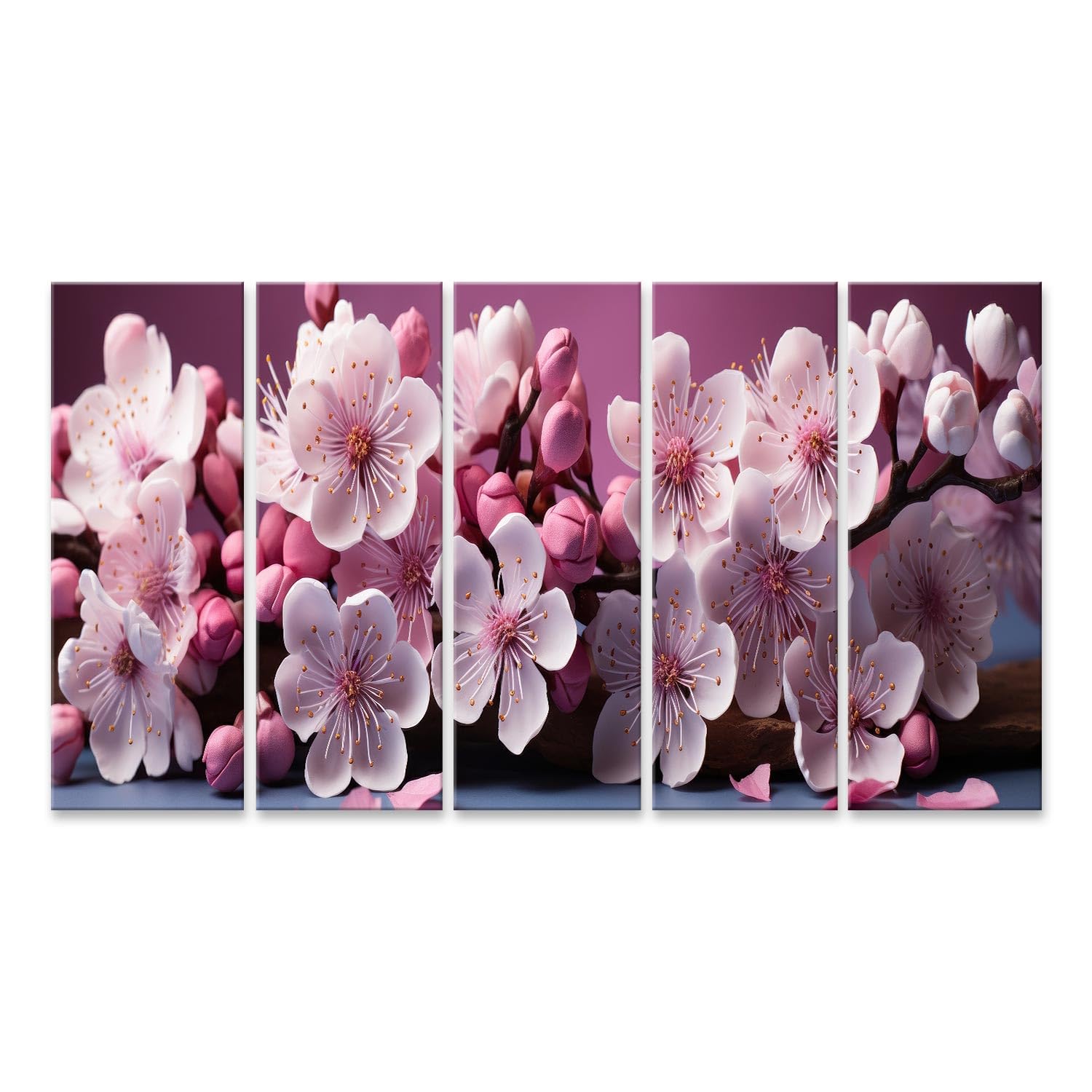 Tableau sur toile fleurs printanières déco pour sublimer une chambre