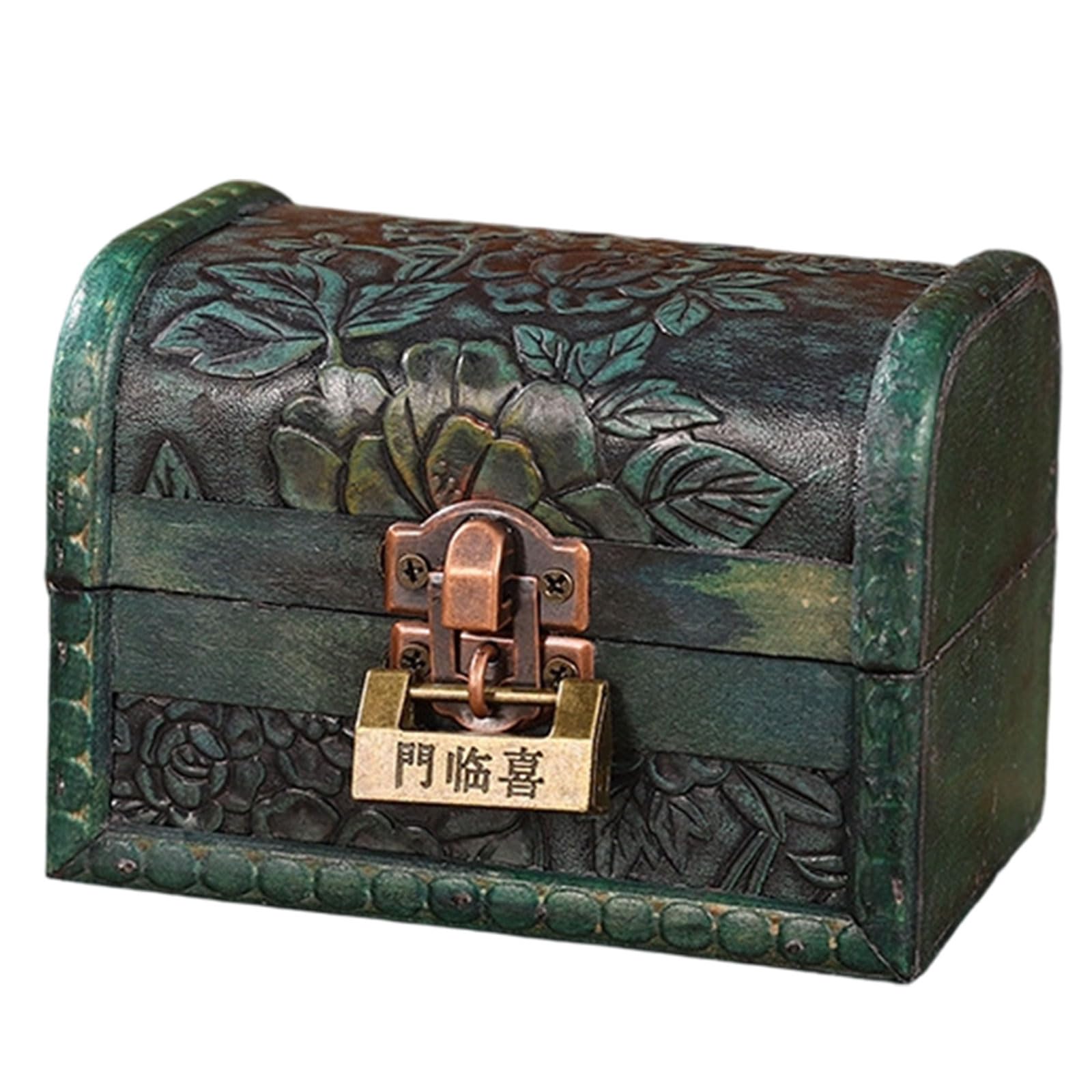 HDOYTXXM European Wood Storage Chest Featuring Metal for Secure Storage of Valuables and Decorative Home Accent Decorative Box