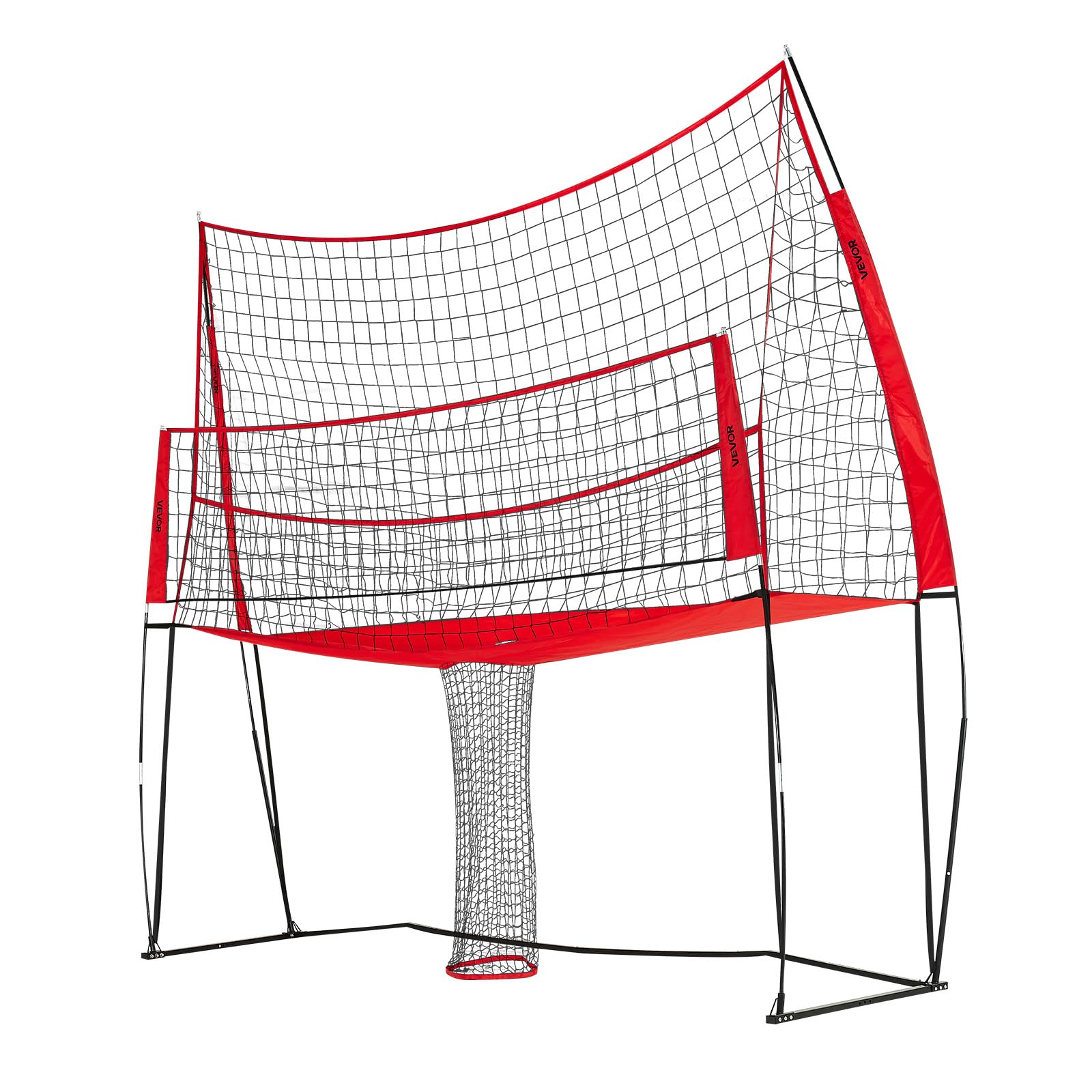 VEVOR Sistema Rete per Allenamento Pallavolo, Attrezzatura Regolabile in Altezza con Ritorno Palla, Stazione di Rete Portatile, Facile da Installare per Giardino, Servizio per Migliorare Precisione