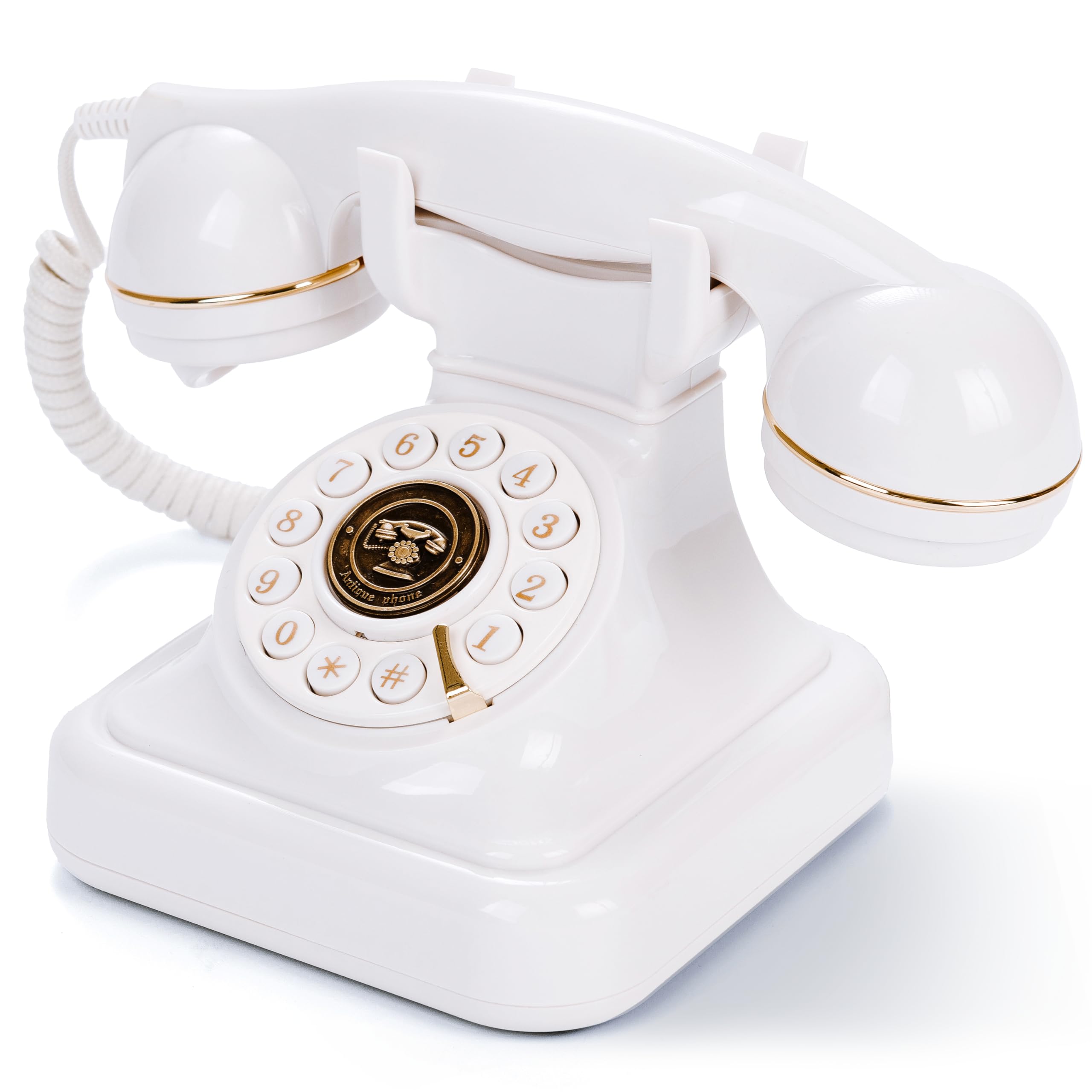 RetroVox Audio Guest Book Wedding Phone, Record Customized Audio Messages with Voicemail, Vintage Style for Bridal Shower, Birthday Party, Baby Shower, Anniversary, Engagement (Pearly White)