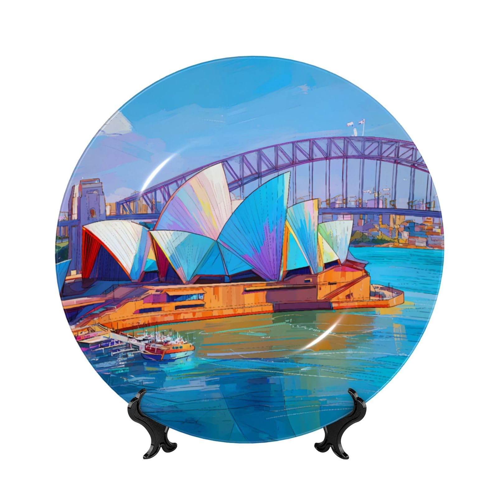 Pennarello Sydney Opera House Bone China talerz dekoracyjny porcelanowy 4 rozmiary zestaw do ściany i stołu