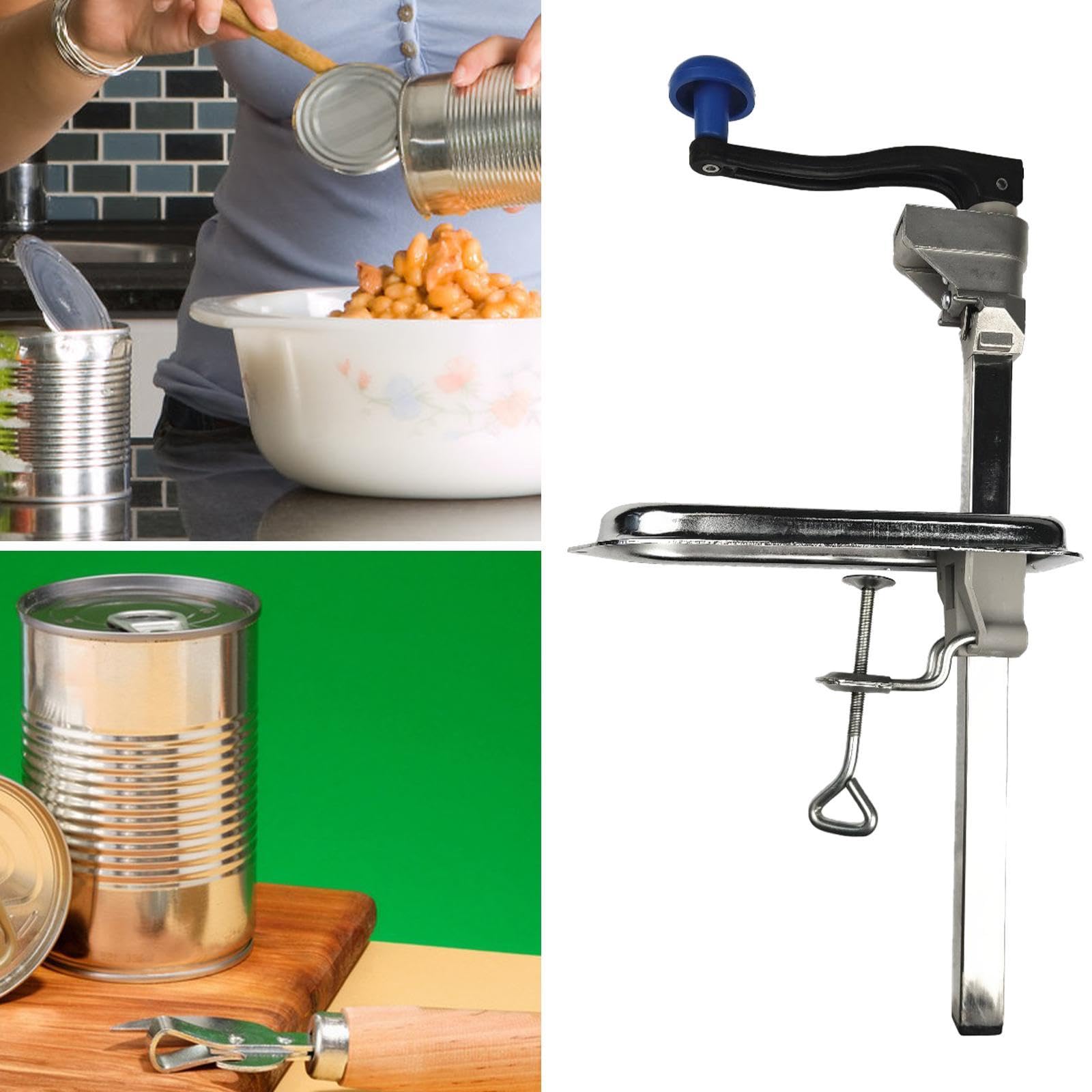 Ouvre-boîte Manuel Industriel En Acier Inoxydable Ouvre-bouteille Tabletop Poignée Confortable Démontable Approprié pour Cuisine Restaurant Hôtel Mais, 48CM