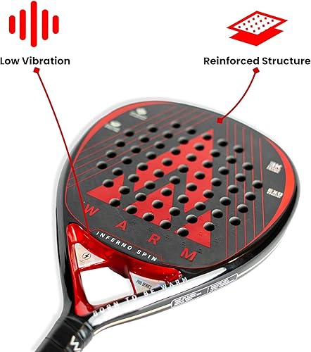 Miniatura 8 de Warm Inferno Spin Teardrop - Raqueta de pádel con cara de fibra de carbono 3K, núcleo de EVA para control y potencia equilibrados, textura de giro