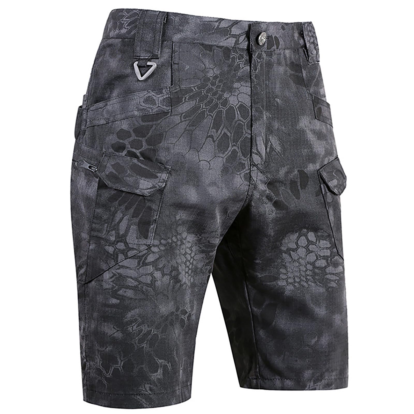 Kinroco Men's Black Python Tactical Hiking Shorts Summer Combat Cargo Shorts Outdoor Hiking Hunting Shorts With Pockets(Size:xxl,Color:black Python)