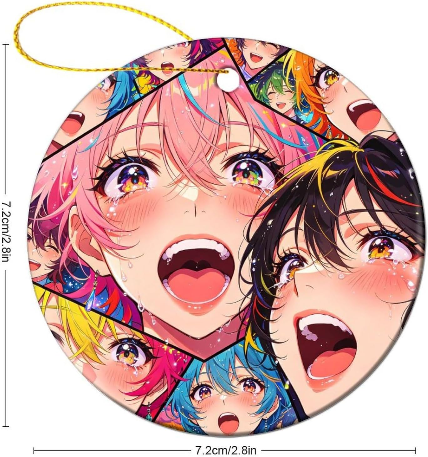 Anime Girls Face Christmas Ornaments Xmas Tree Decor 1 Pcs image 2