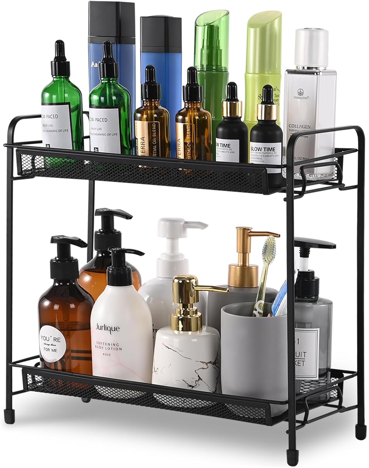 Bathroom Organizer Countertop, 2 Tier Countertop Organizer for Bathroom Counter, Countertop Bathroom Organizer, Spice Rack Organizer for Kitchen Vanity Organizer