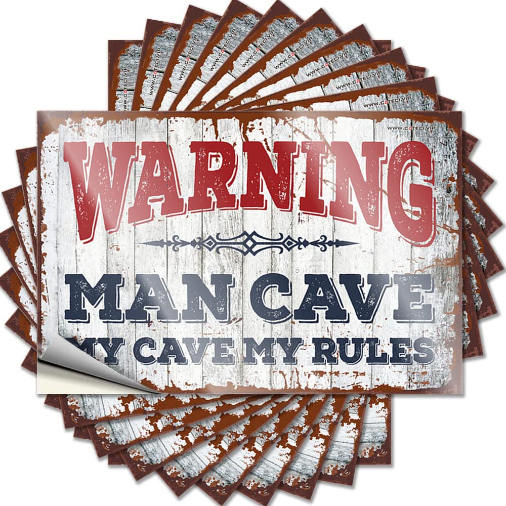 Bumper Beer Decor | Winter Door Warning Man Cave My Cave,My Rules for Dry(12X18CM)