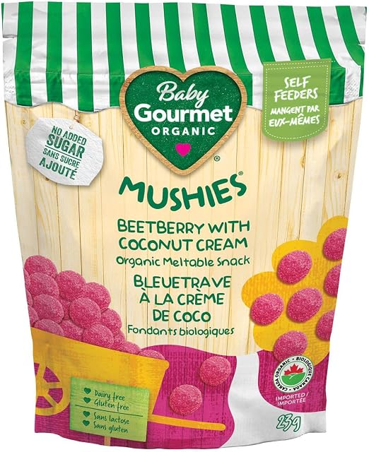 Baby Gourmet Organic Meltable Mushies Beetberry with Coconut Cream, 23g
