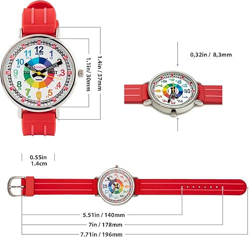 Miniatura 5 de Kiddus Educational Kids Watch for Children Boy and Girl. Analogue Time Teacher Wristwatch with Exercises. Japanese Quartz Movement. Easy to Read and
