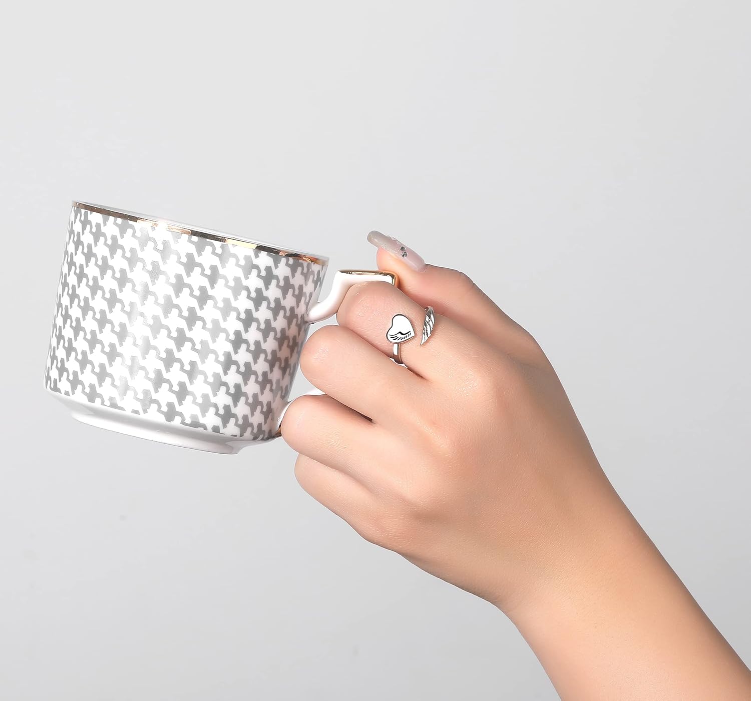 Step Forward 925 Sterling Silver Adjustable Wing Ring for Women, Angel Feather Wing Design Personality Encouragement Motivational Theme Gift Jewelry for Her