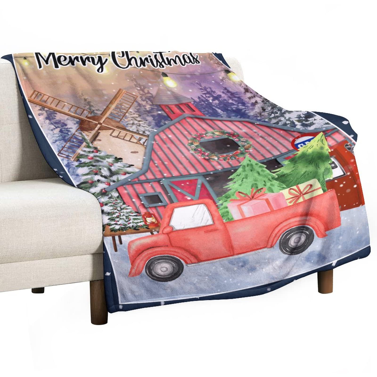 Couverture micro polaire gnomes de Noël pour cocooning au salon