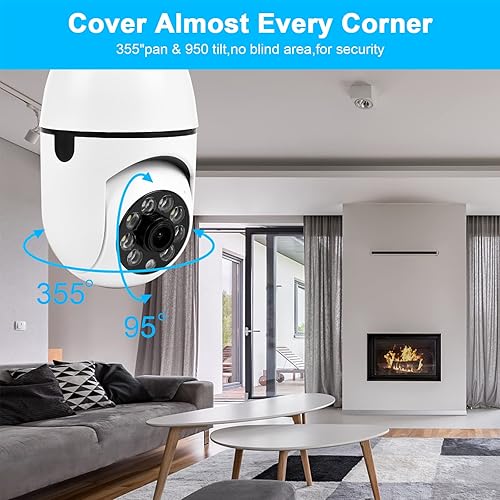 Miniatura 3 de GAORYT Cámara de bombilla cámara de bombilla WiFi de 360 para exteriores cámara de seguridad inalámbrica inteligente HD de 1080P con alarma de