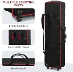 BOSSTIN 88 Key Keyboard Case with Wheels, Inner Size: 53.5"x 15"x 7", Waterproof Padded Rolling Gig Bag Keyboard Piano Case for 88 Key Piano Keyboard (Red)