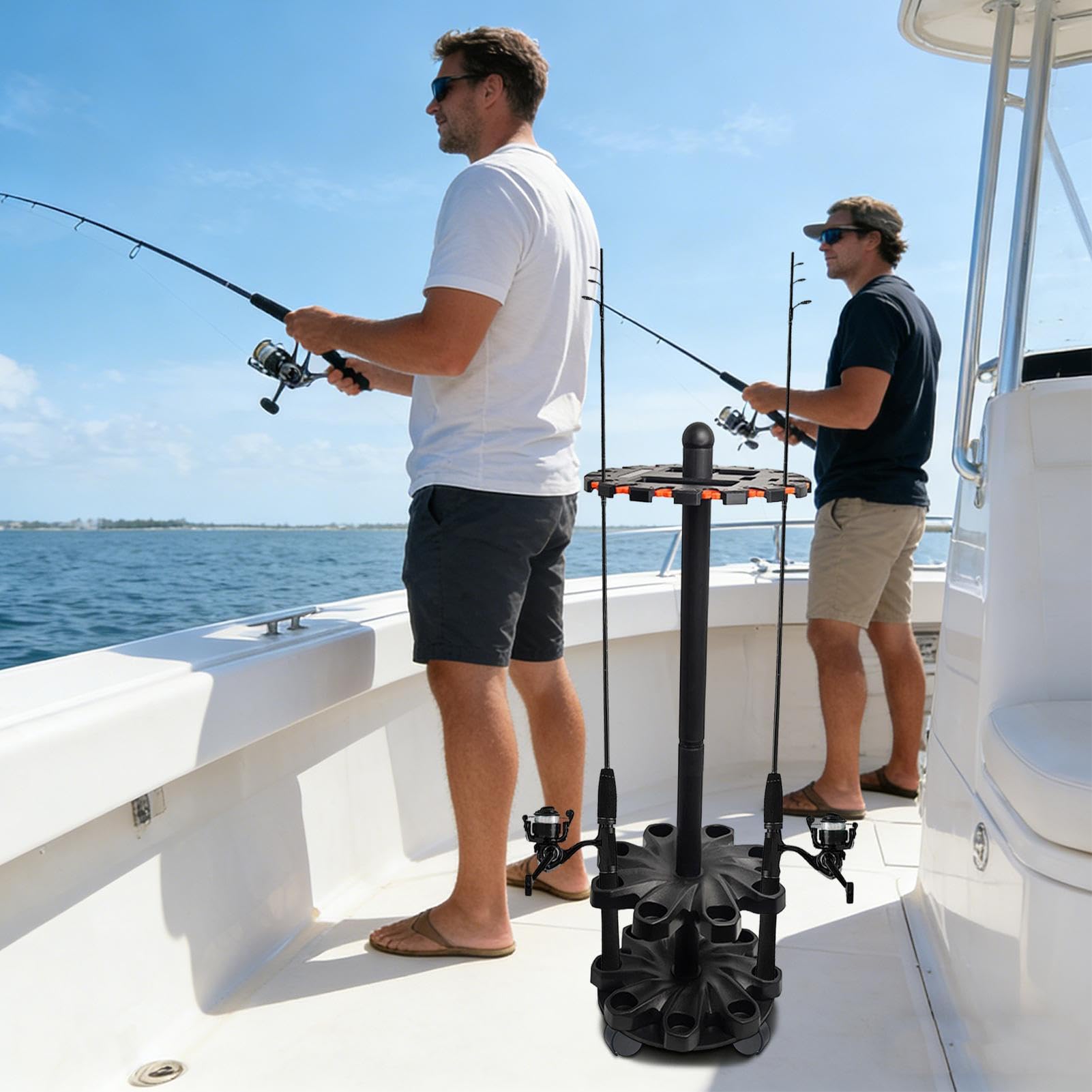 Soporte para Cañas de Pescar de Garaje Soporte en Vertical para Cañas de | Soporte de Pie para Cañas para Garaje, para Kayak, para Viajes, para Playa, para Terraza, para Hogar y también par