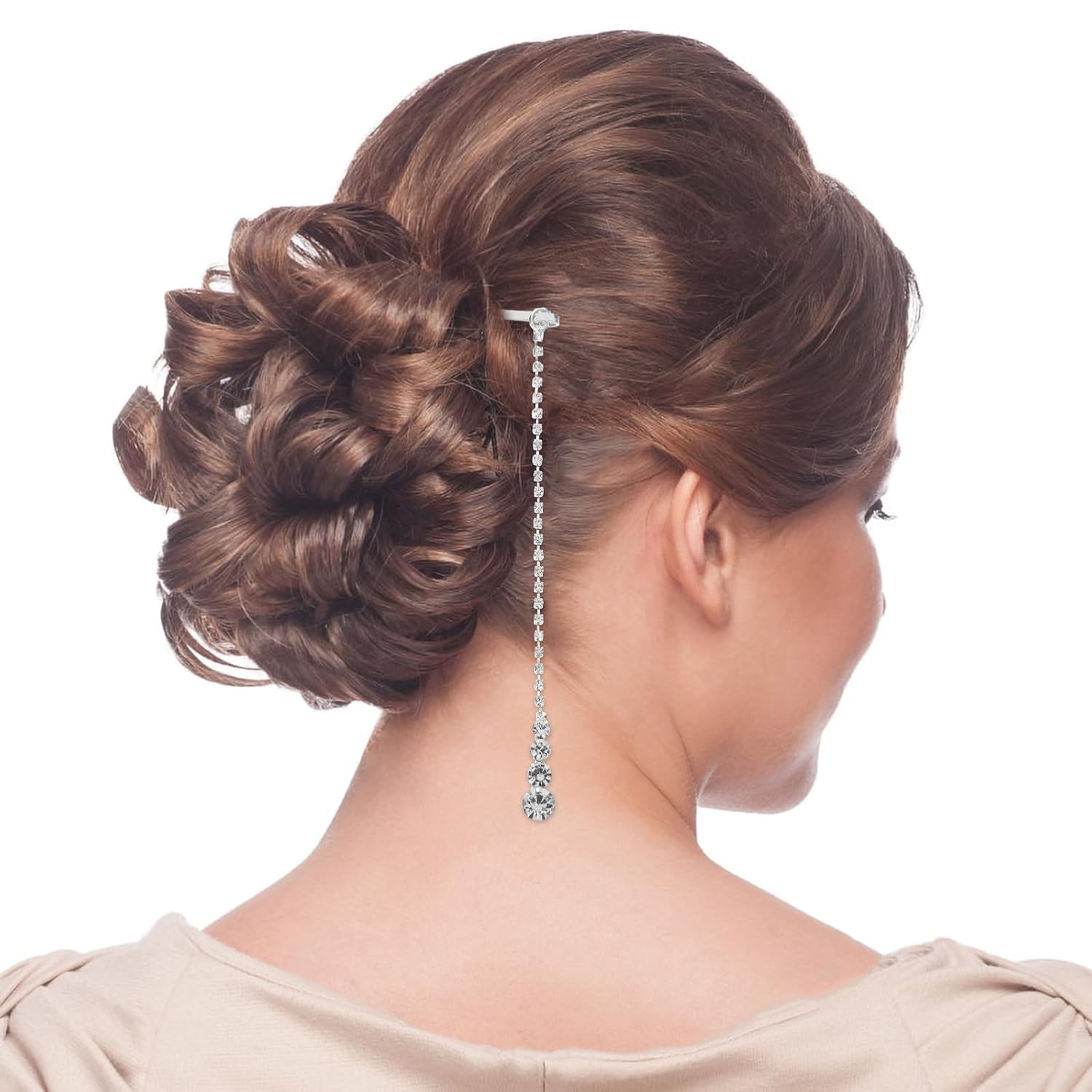 Alloy Rhinestone Forehead Chain Headpiece for Women Wedding Hair Accessories Bridal Frontlet Silver Crystal Pendant Party Headdress